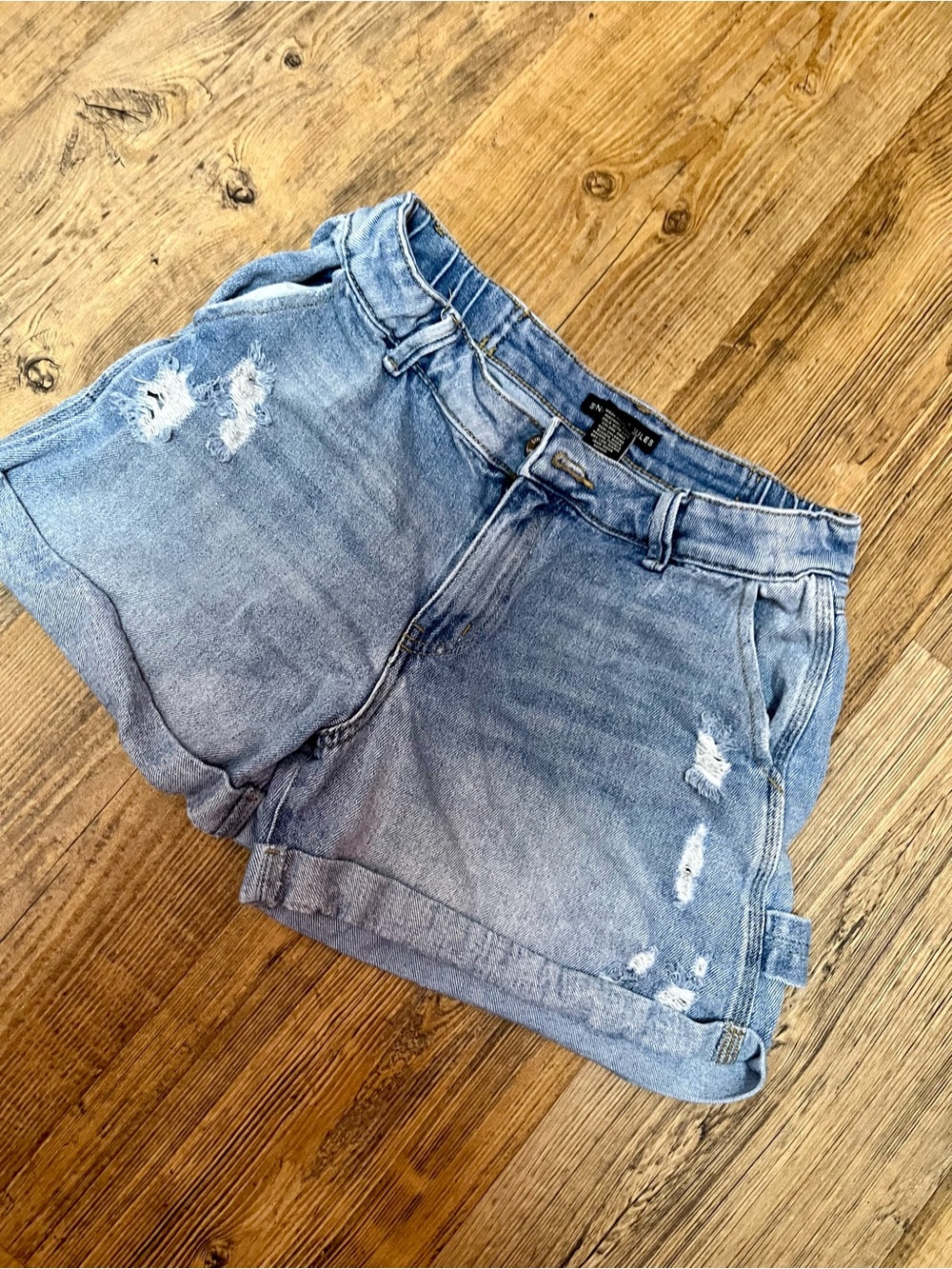 Sincerly Jules Light Blue Distressed Denim Shorts